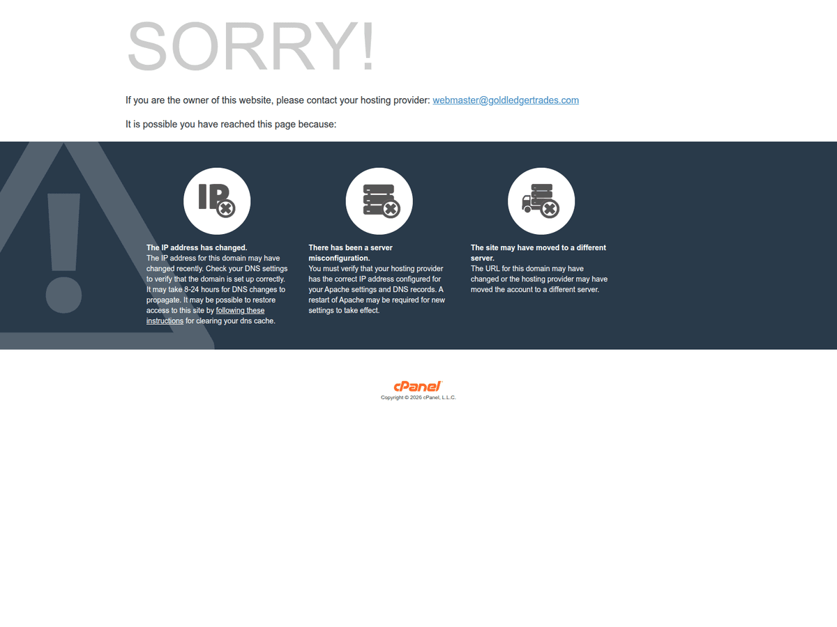 Screenshot der Webseite Goldledgertrades (goldledgertrades.com)