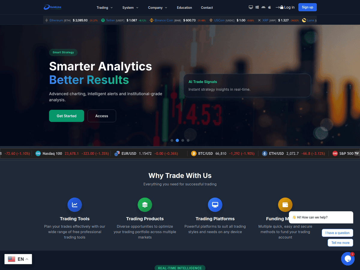 Screenshot von Goldlineasset