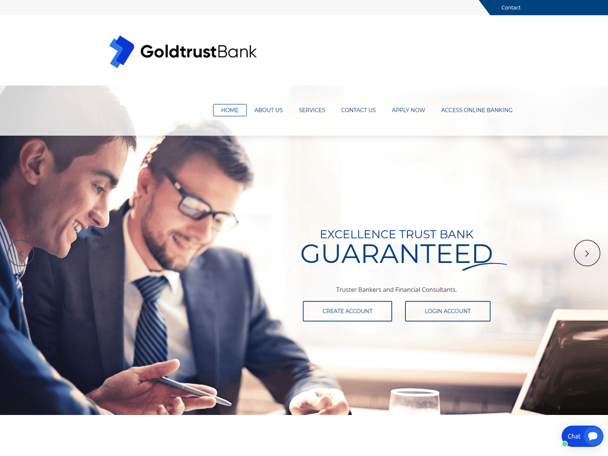 Screenshot der Webseite Goldtrustbankinc (goldtrustbankinc.com)