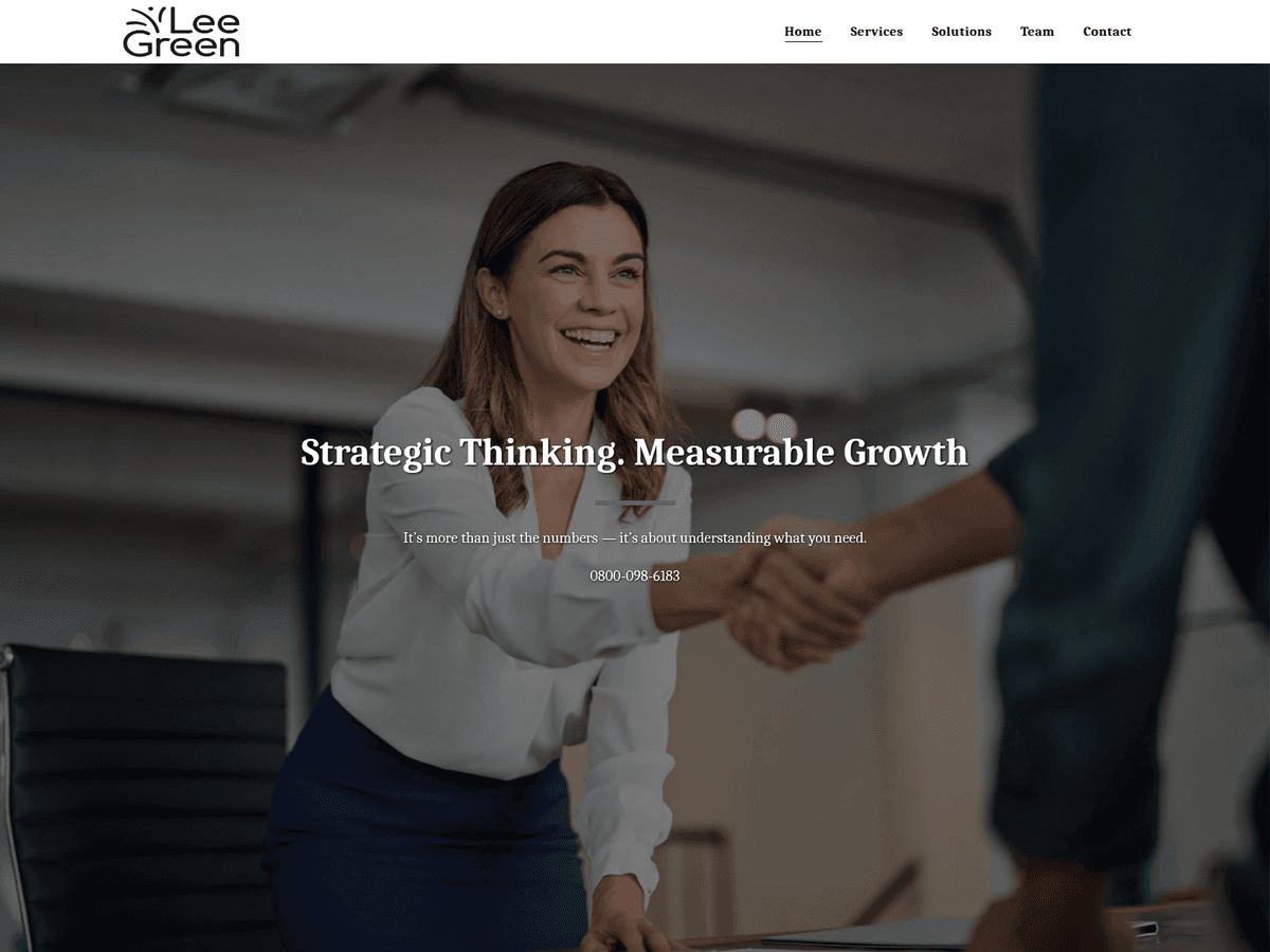 Screenshot der Webseite Greenleefinancial (greenleefinancial.co.uk)