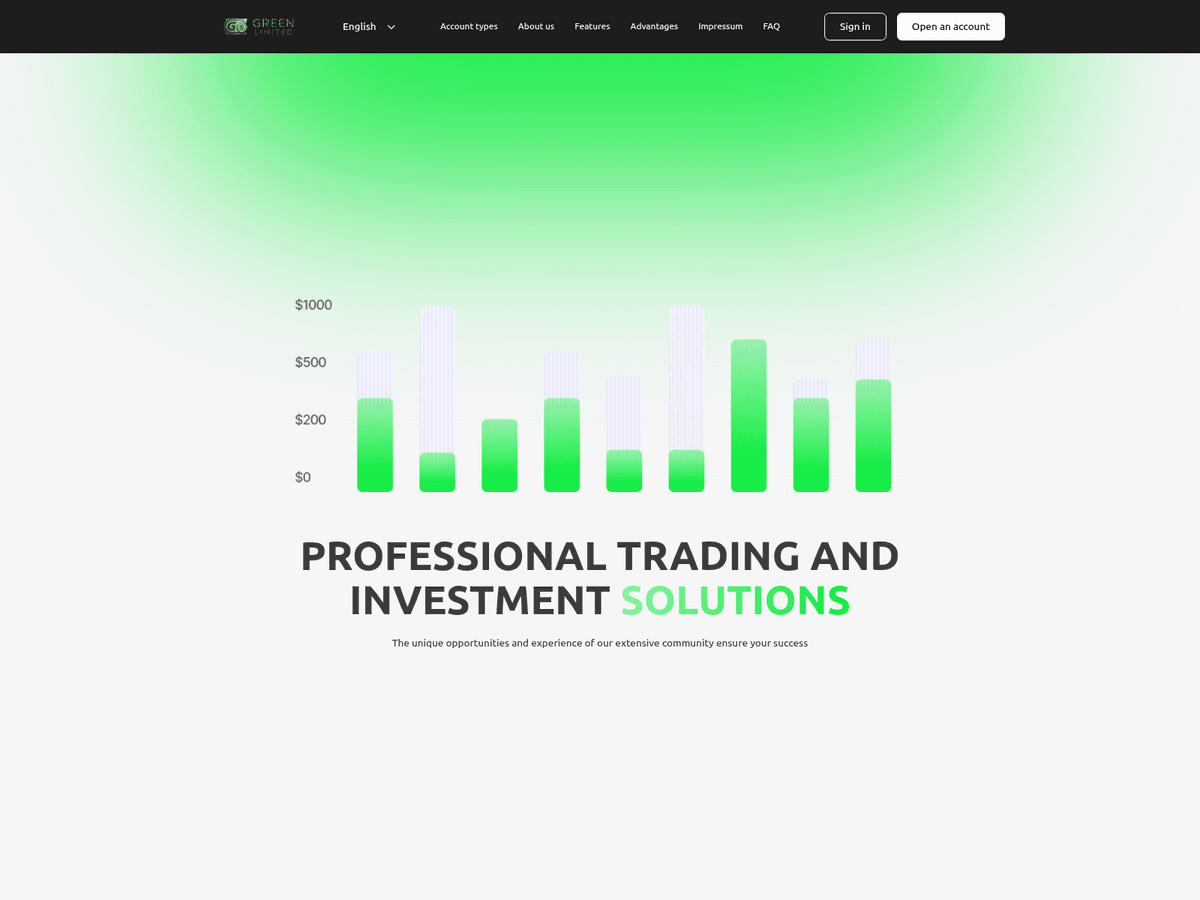 Screenshot der Webseite Greenlim (greenlim.com)