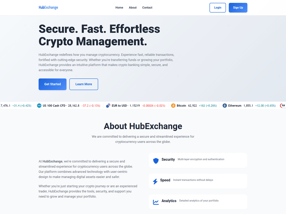 Screenshot der Webseite Hubexchange (hubexchange.org)