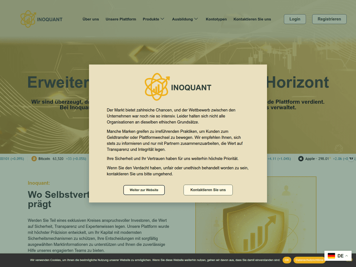 Screenshot der Webseite Inoquant (inoquant.net)