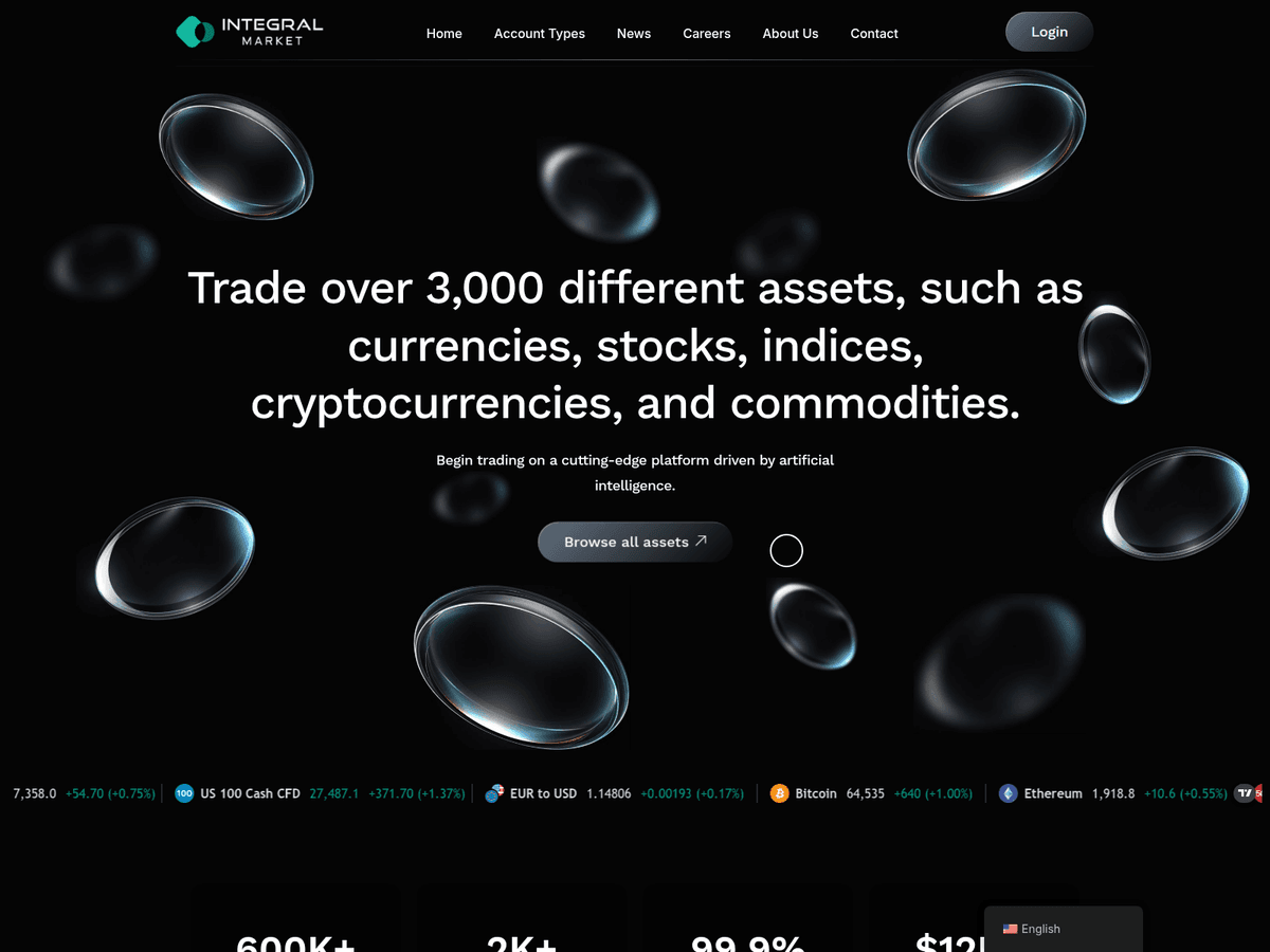 Screenshot der Webseite Integralmarket (integralmarket.ltd)
