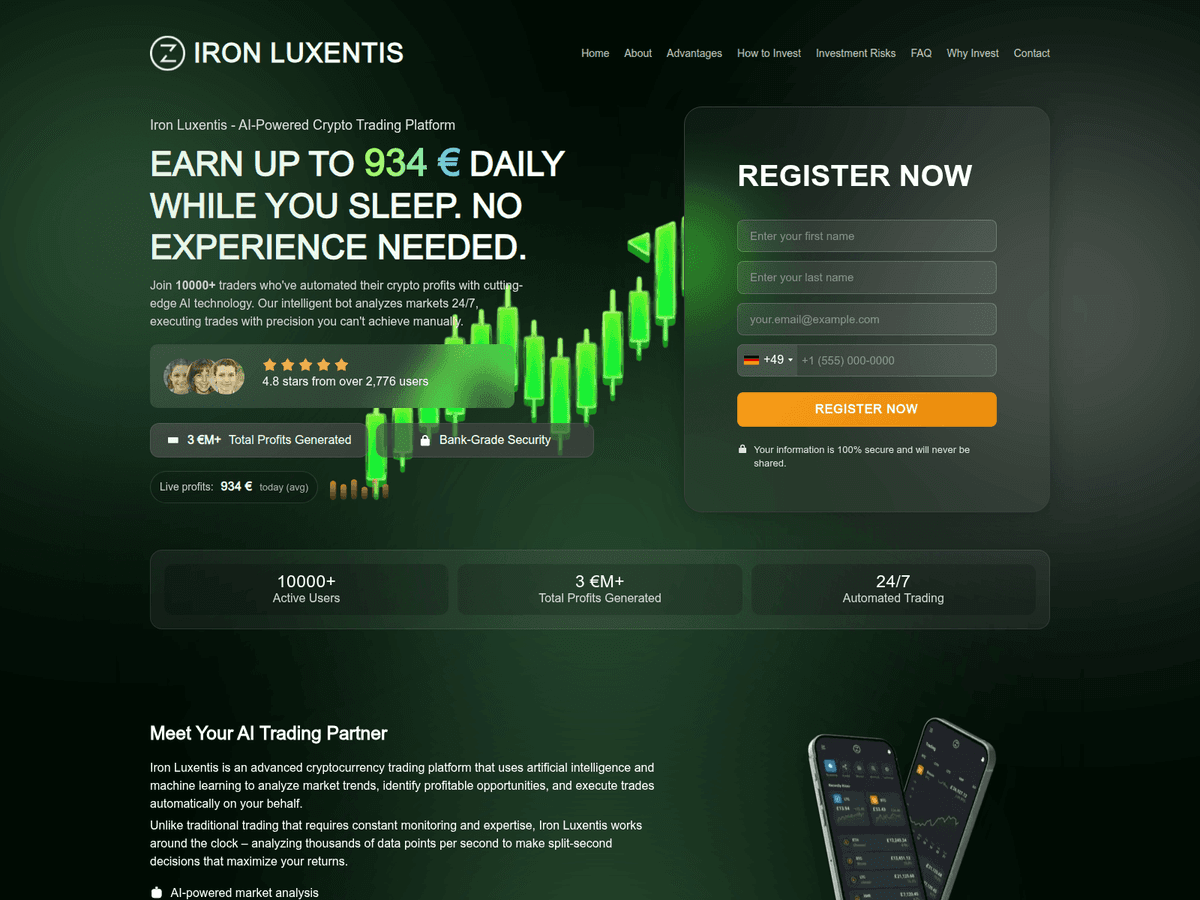 Screenshot der Webseite Ironluxentis (ironluxentis.net)