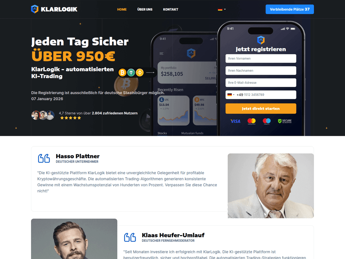 Screenshot von Klarlogik Invest