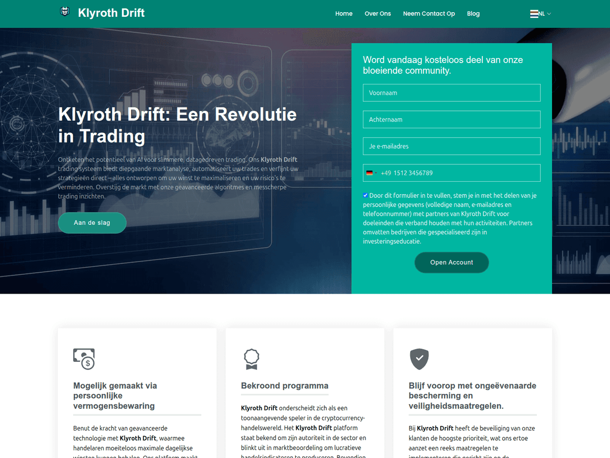 Screenshot der Webseite Klyrothdrift (klyrothdrift.org)