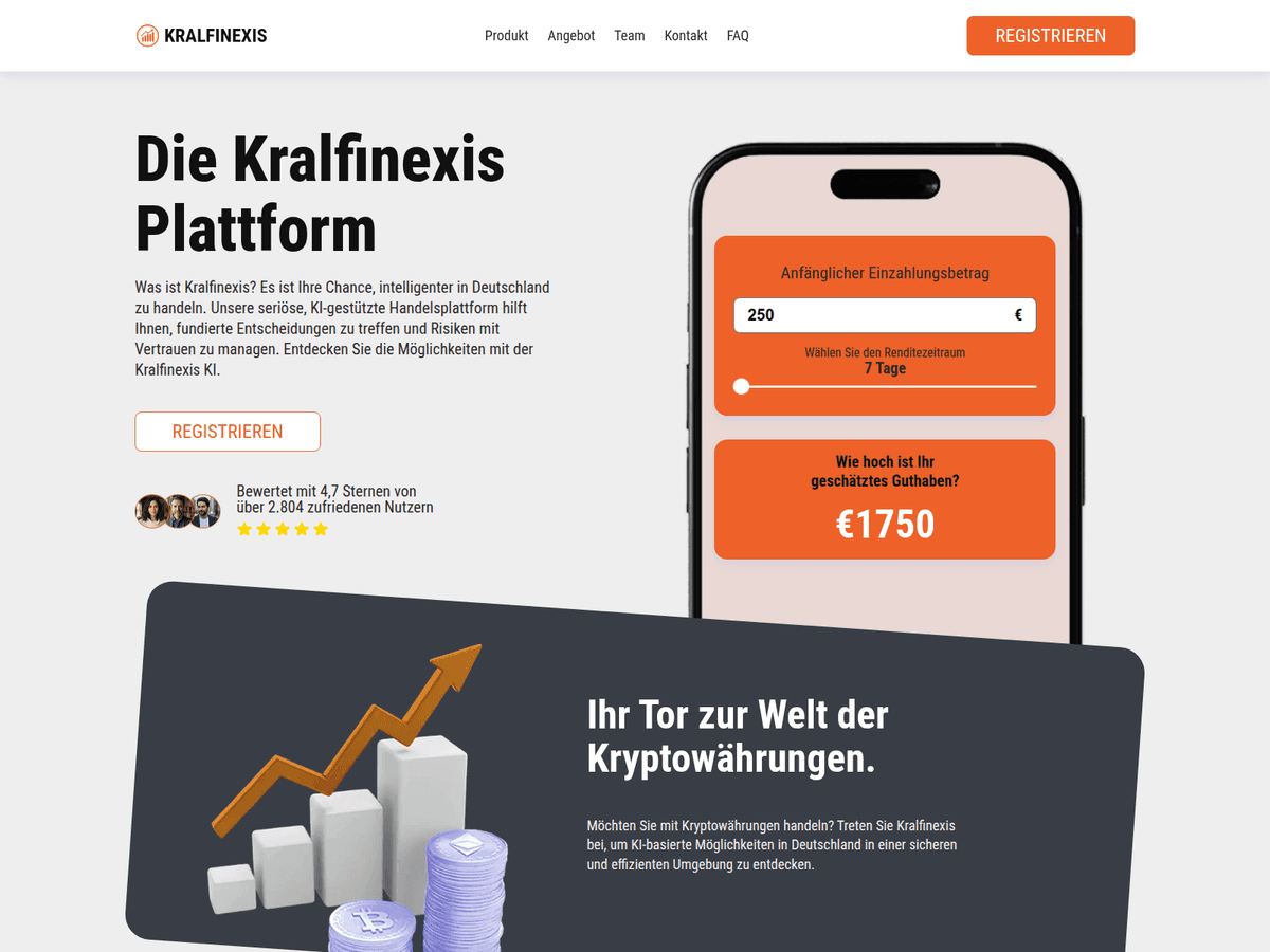 Screenshot der Webseite Kralfinexis (kralfinexis.de)
