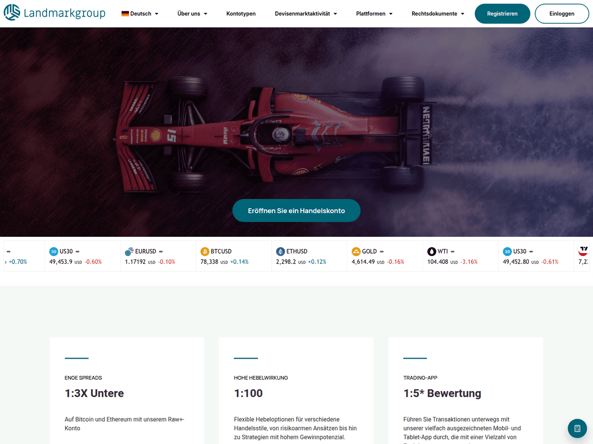 Screenshot der Webseite Landmarkgroup (landmarkgroup.io)