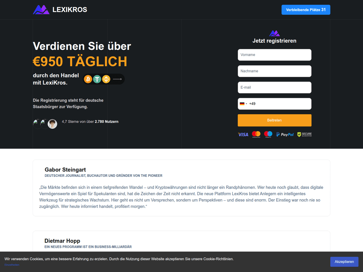 Screenshot von Lexikros