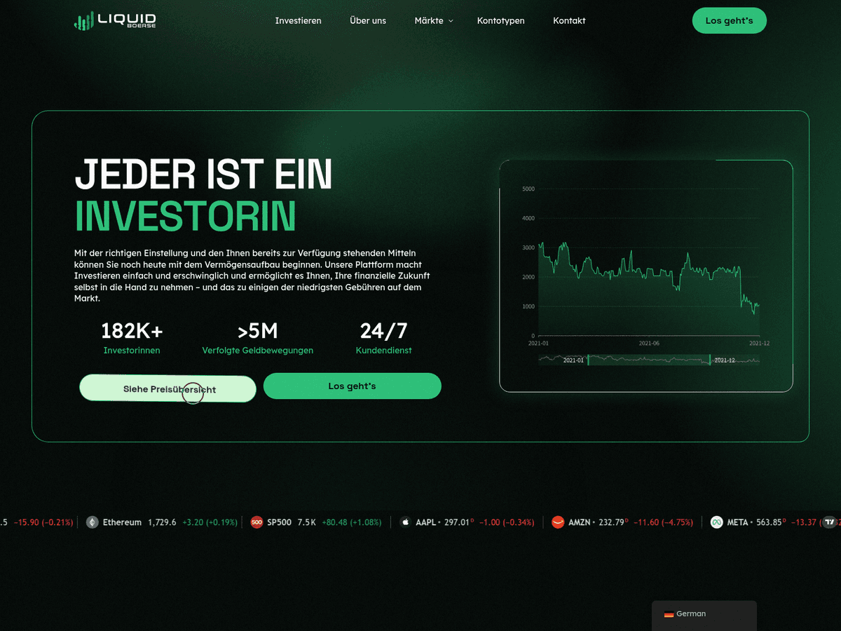 Screenshot der Webseite Liquidboerse (liquidboerse.com)