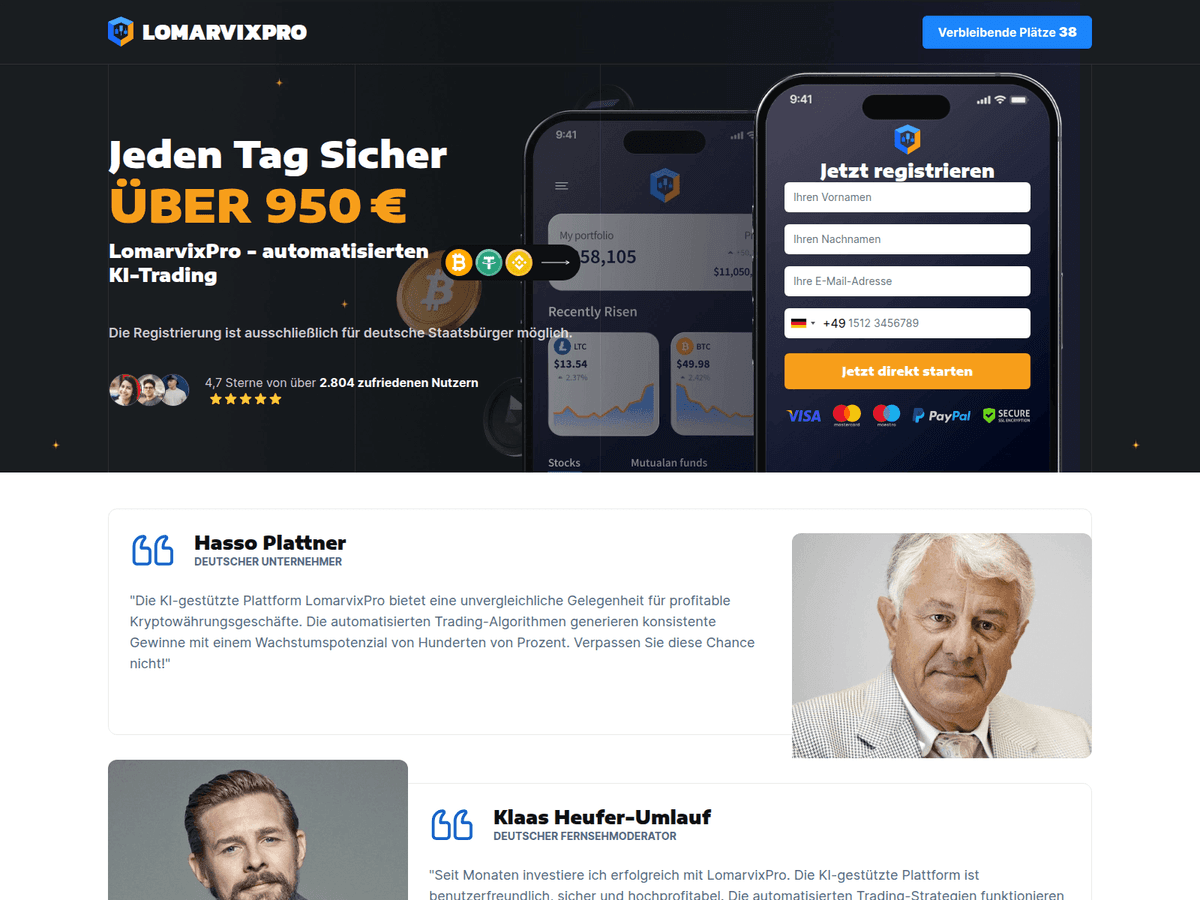Screenshot von Lomarvixpro Invest