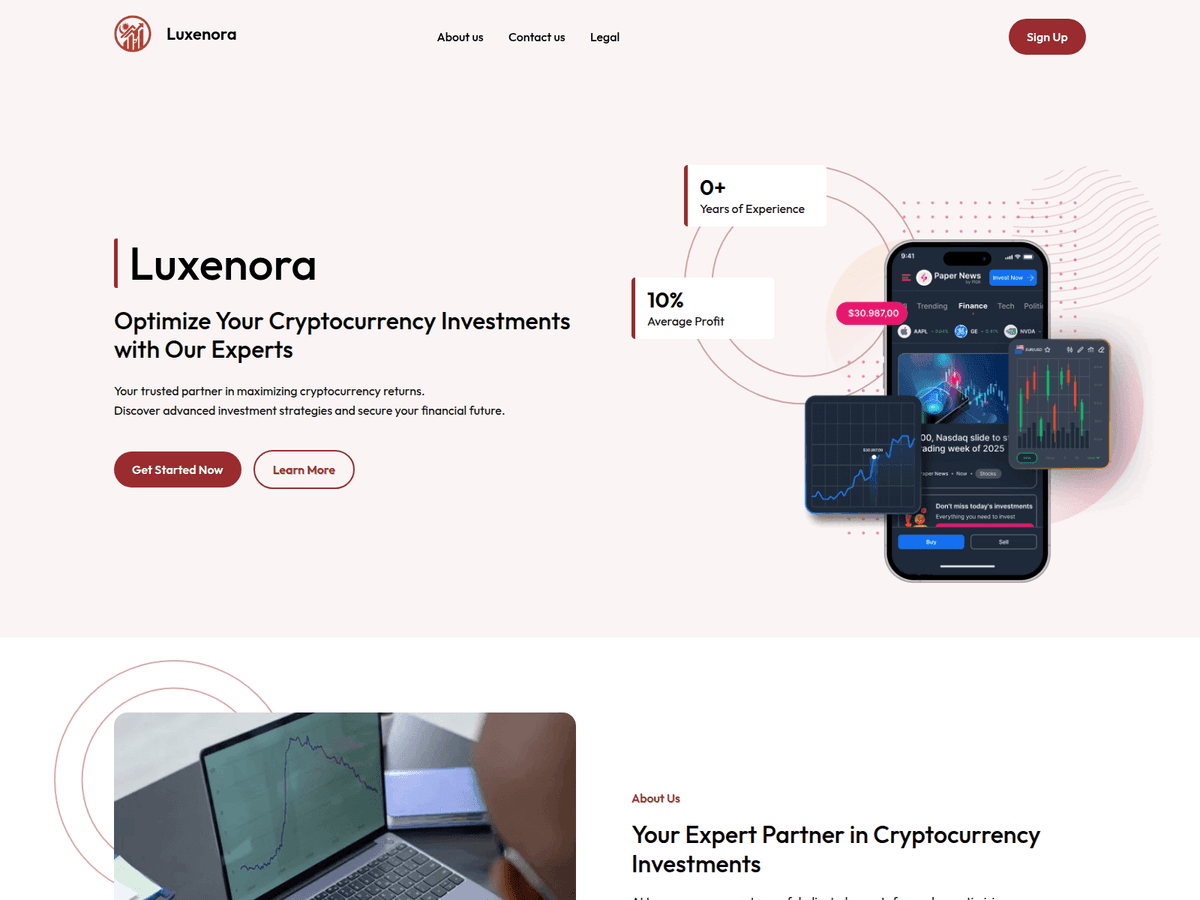 Screenshot der Webseite Luxenoraofficial (luxenoraofficial.com)