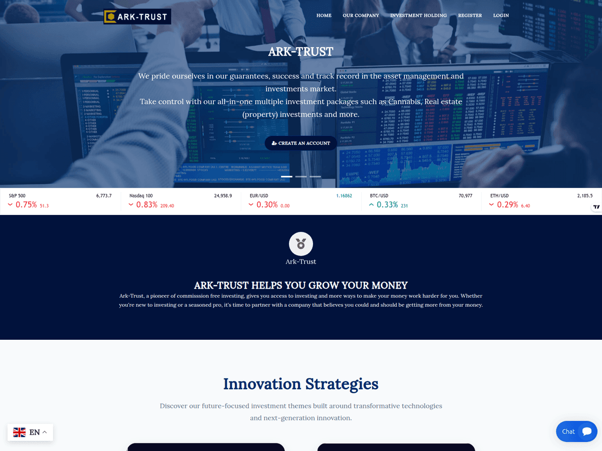 Screenshot der Webseite Ark Trust (mail.ark-trust.org)