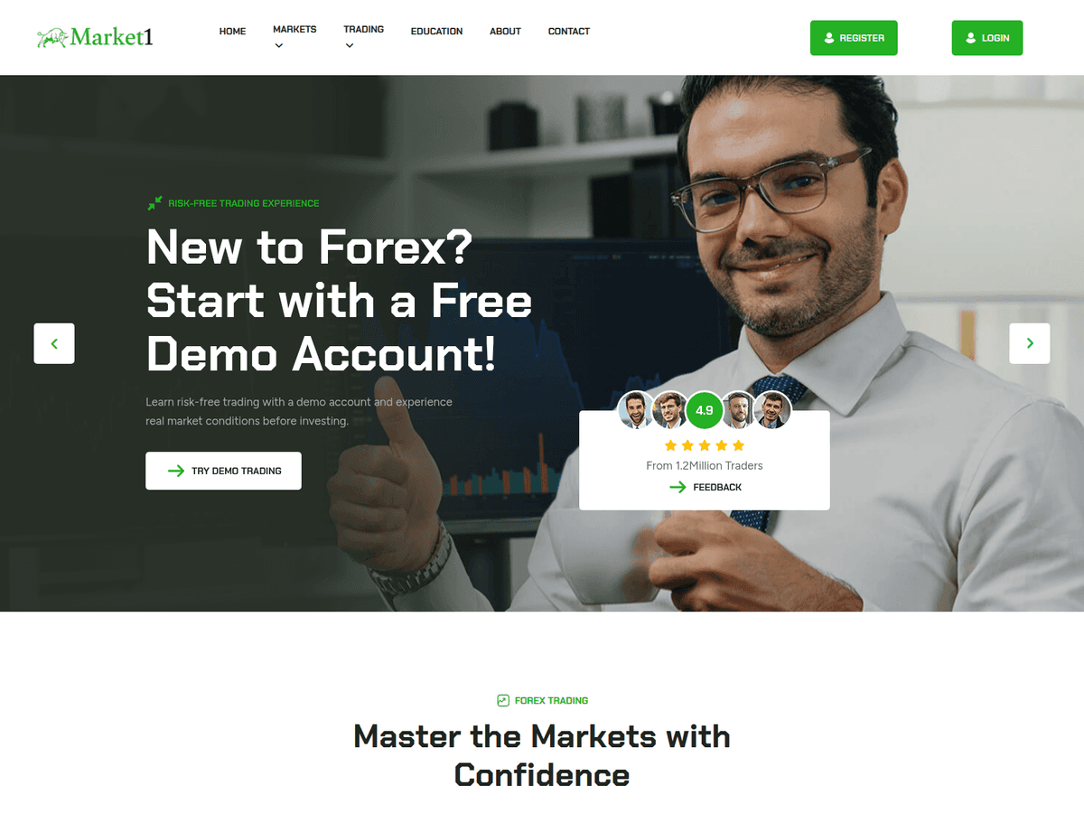 Screenshot der Webseite Market1 (market1.co.uk)