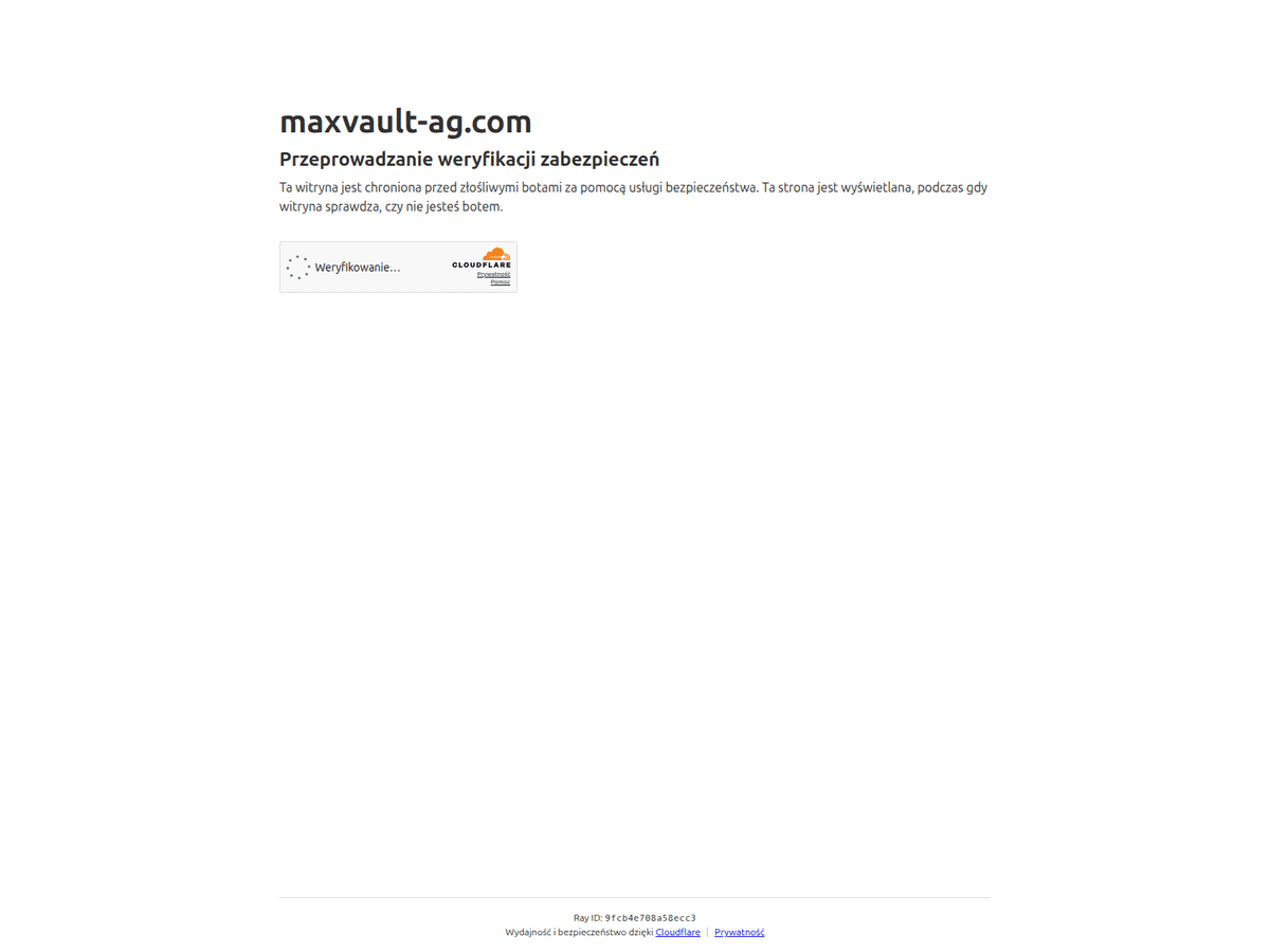 Screenshot der Webseite Maxvault Ag (maxvault-ag.com)