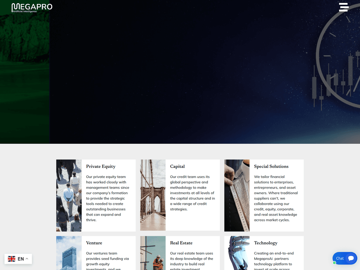 Screenshot der Webseite Megaproai (megaproai.com)