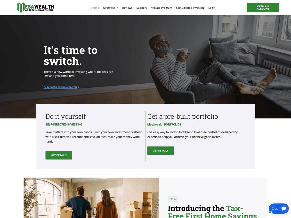 Screenshot der Webseite Megawealth (megawealth.net)