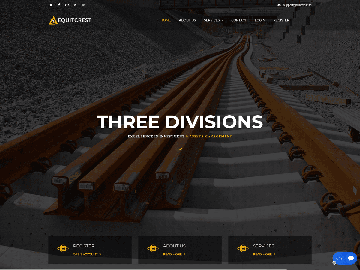 Screenshot der Webseite Minevest (minevest.ltd)