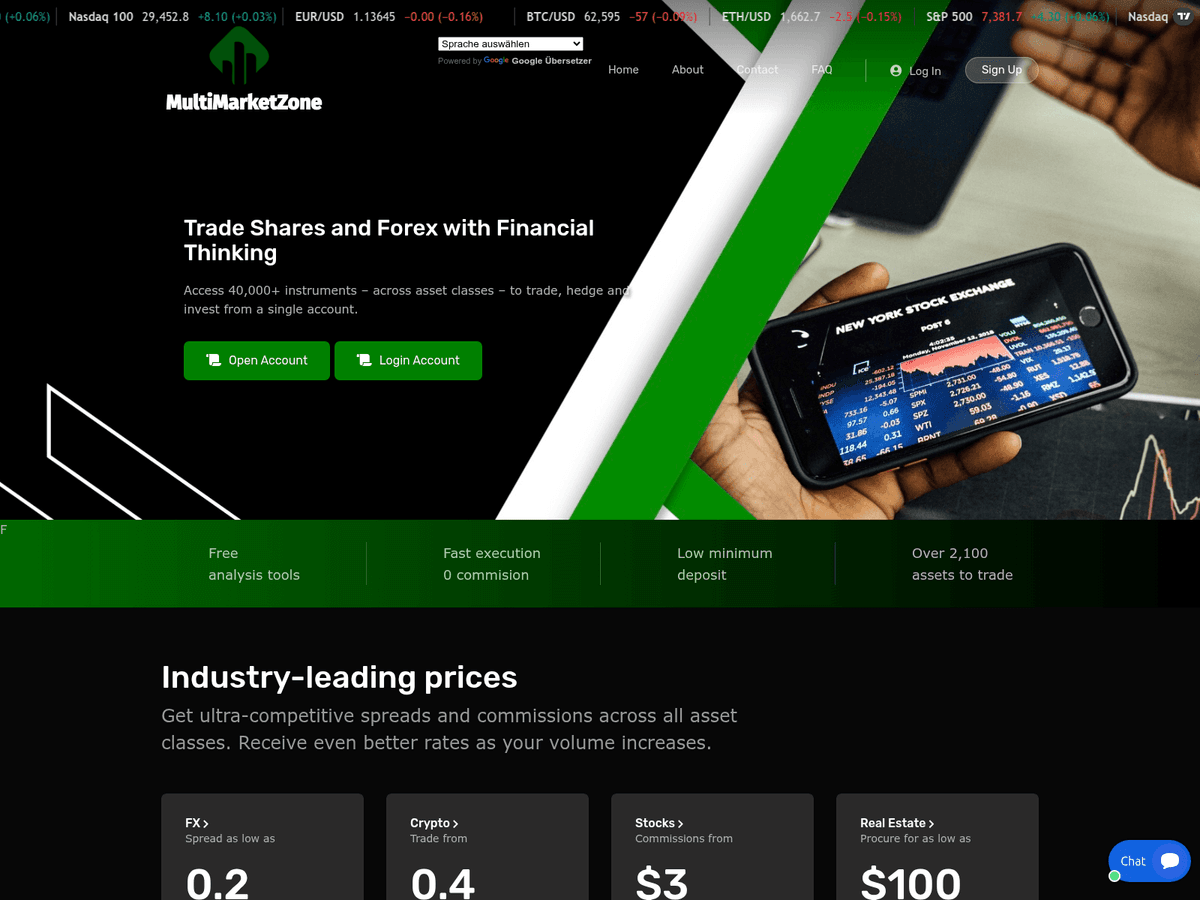 Screenshot der Webseite Multimarketzone (multimarketzone.top)