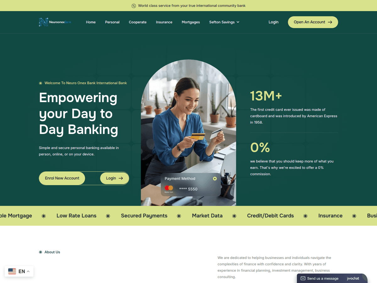 Screenshot der Webseite Neuroonexbank (neuroonexbank.com)