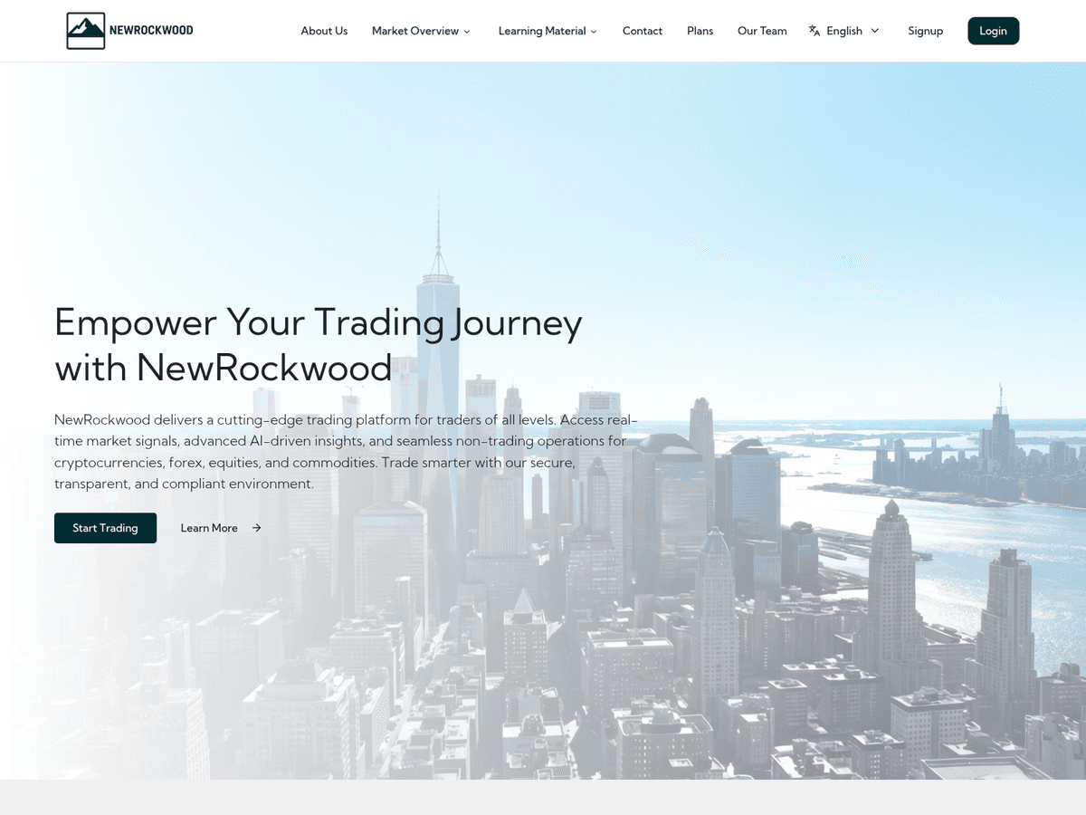Screenshot der Webseite Newrockwood (newrockwood.ai)
