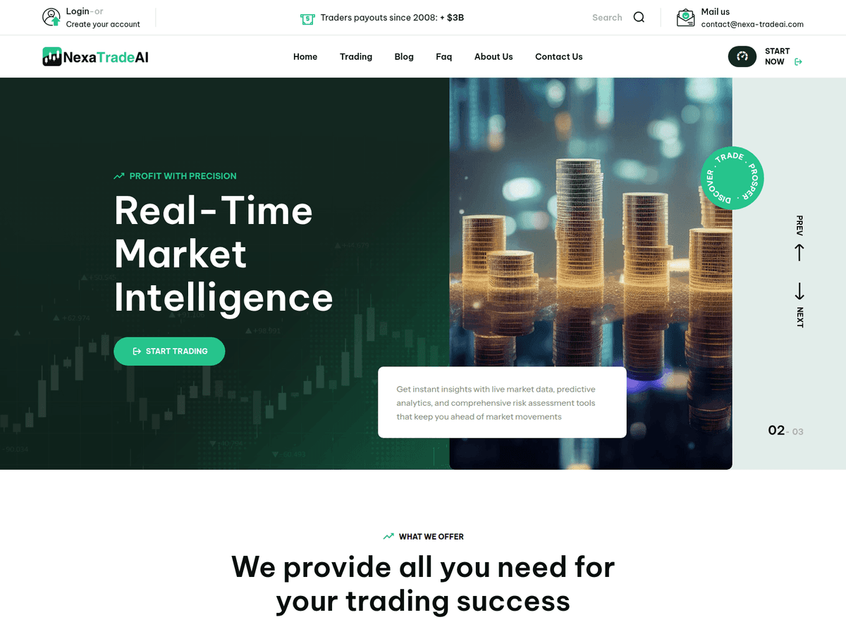 Screenshot der Webseite Nexa Tradeai (nexa-tradeai.com)