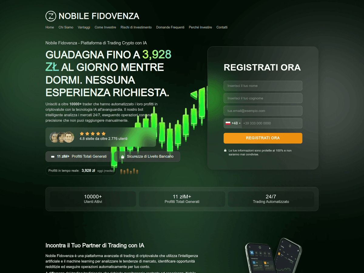 Screenshot der Webseite Nobilefidovenza (nobilefidovenza.com)