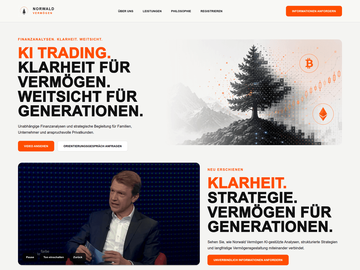Screenshot der Webseite Norwald (norwald.io)