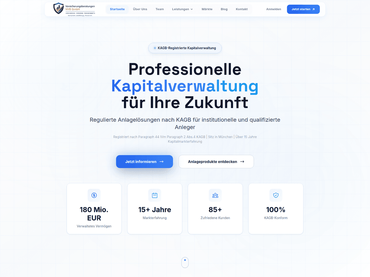 Screenshot der Webseite Nvb Beratung (nvb-beratung.de)