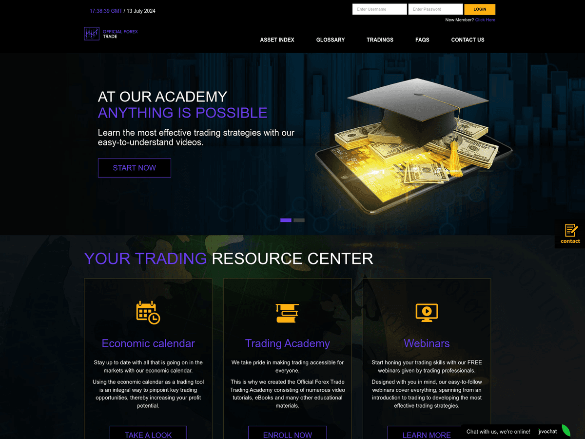 Screenshot von Officialforextrade
