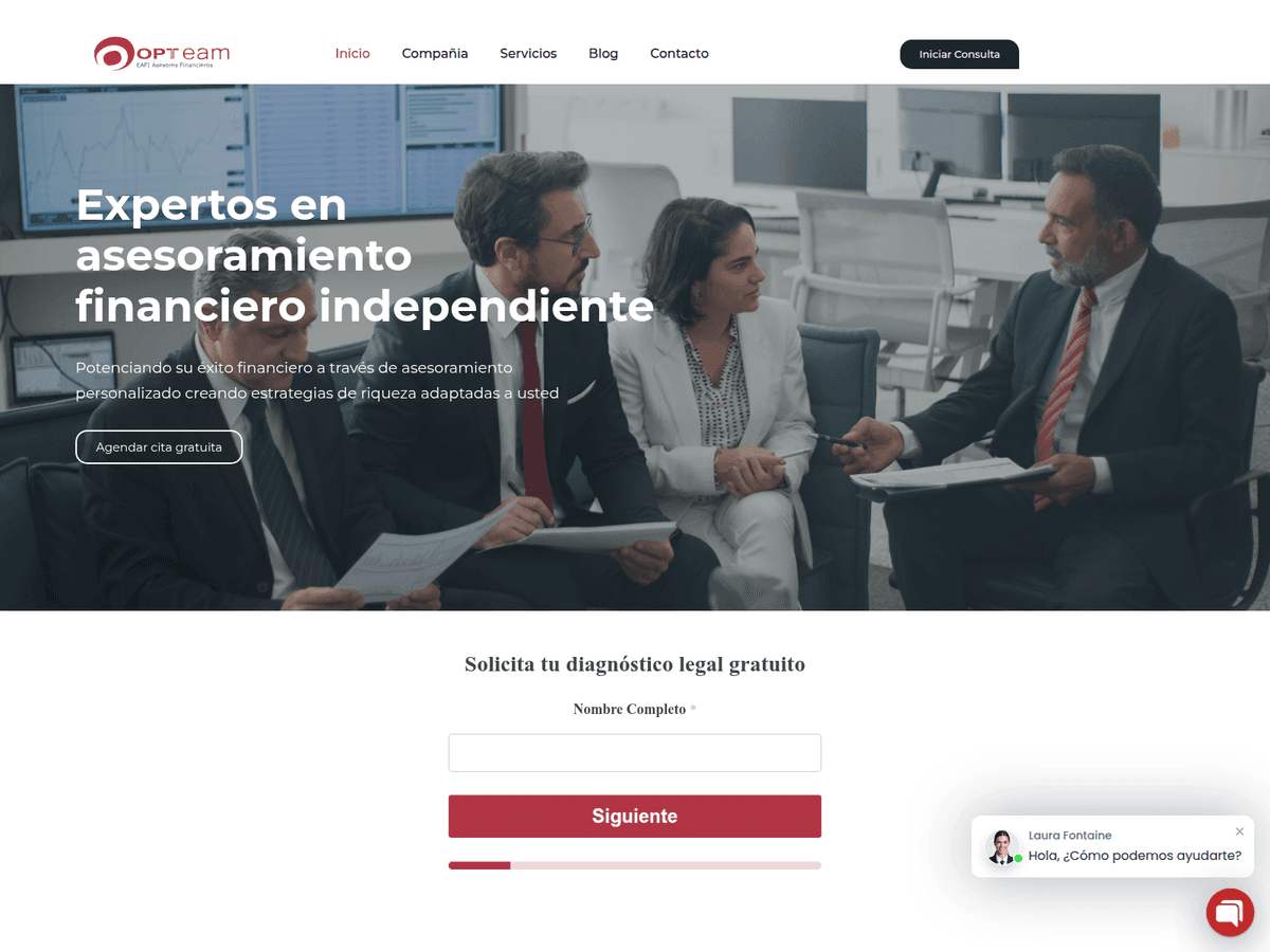 Screenshot der Webseite Opteamasesoresfinancieros (opteamasesoresfinancieros.com)
