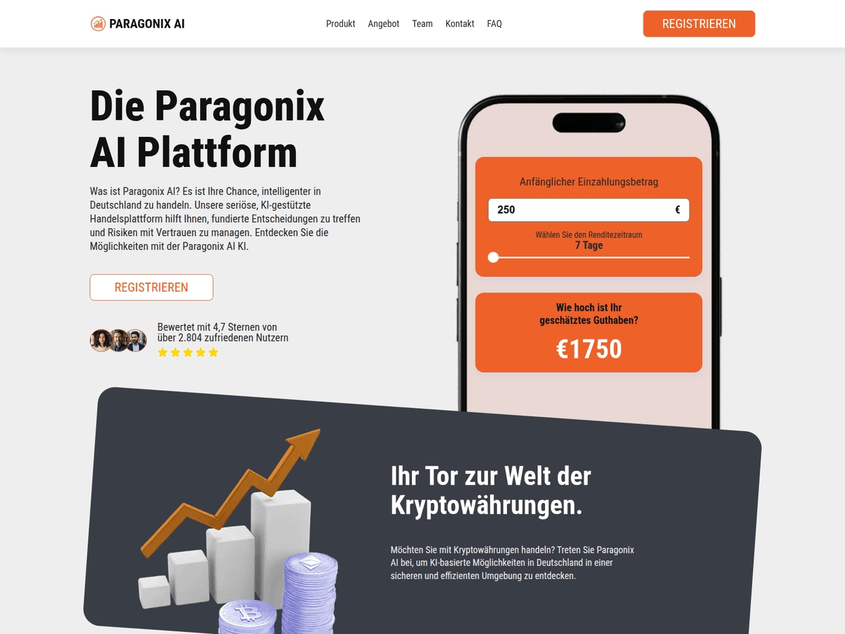 Screenshot der Webseite Paragonixai (paragonixai.net)