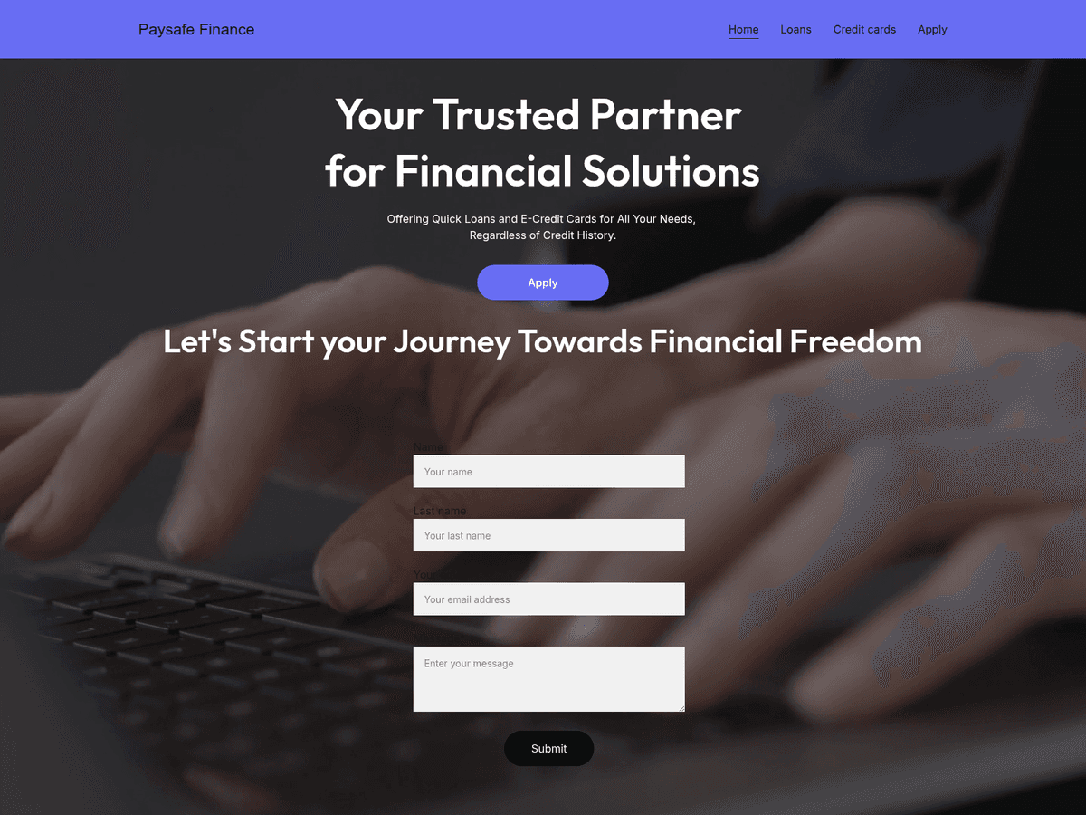 Screenshot von Paysafe Finance