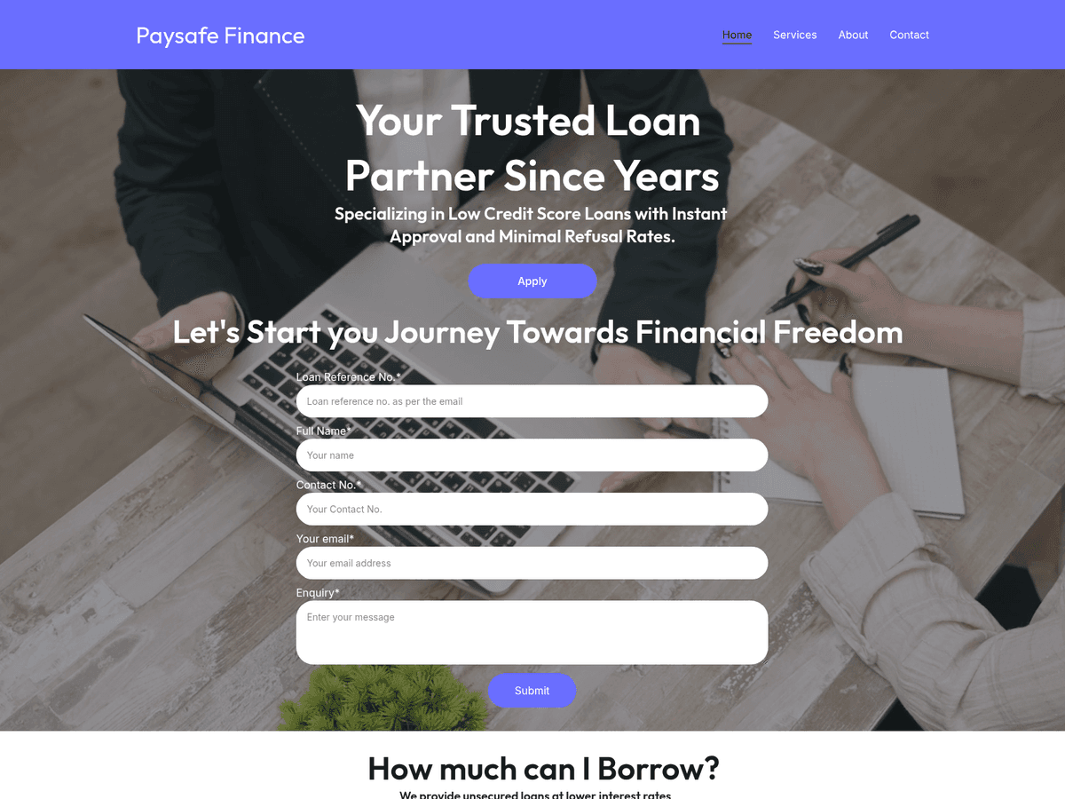 Screenshot von Paysafefinance