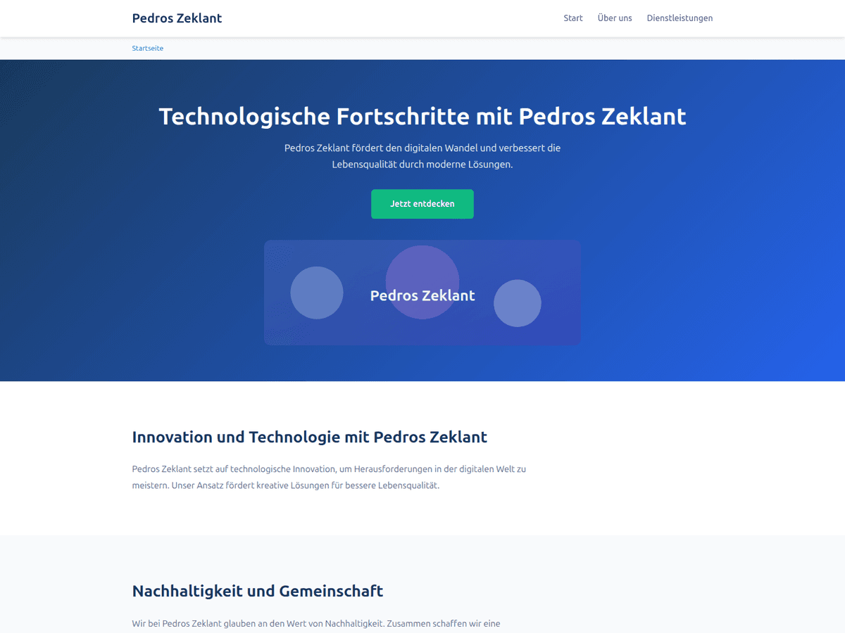 Screenshot von Pedros Zeklant