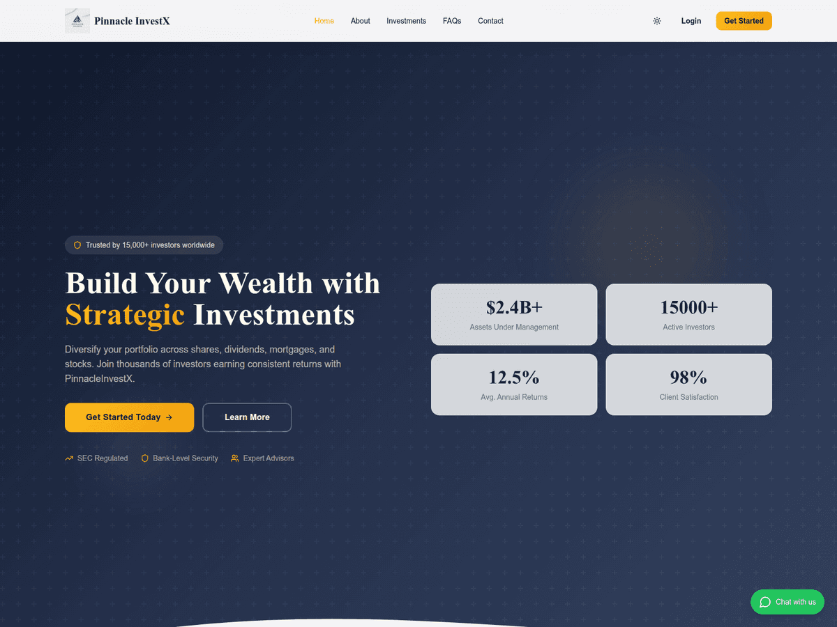 Screenshot von Pinnacleinvestx