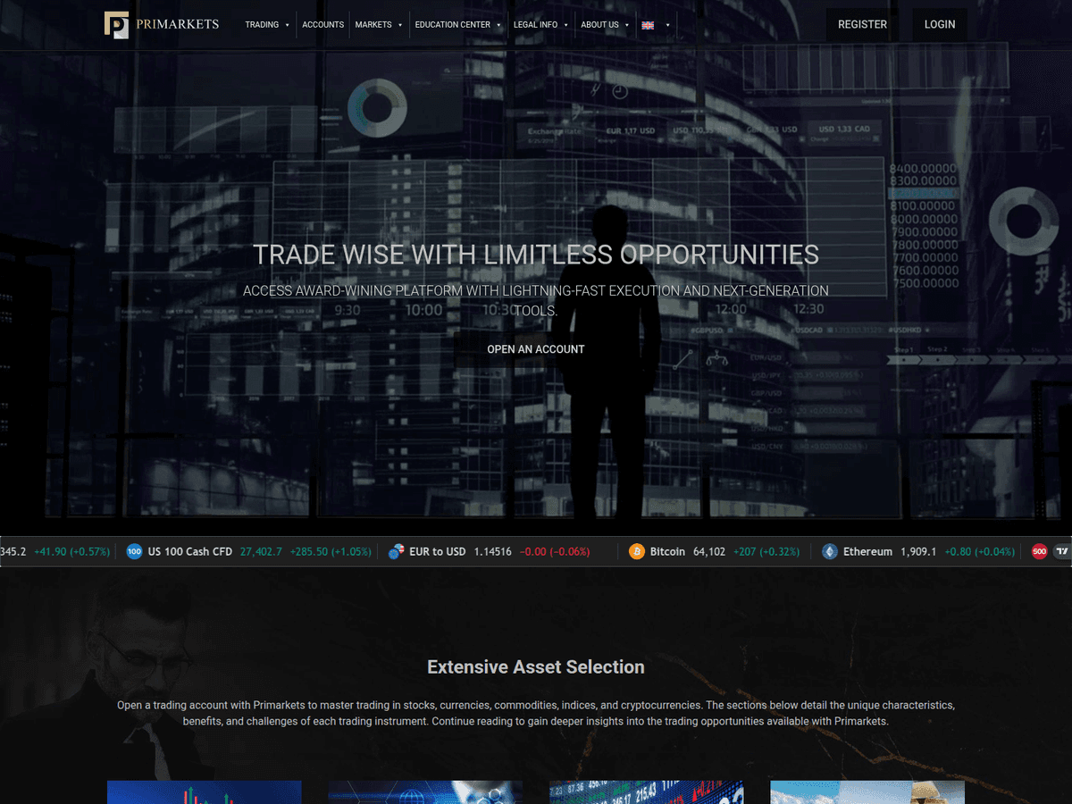 Screenshot der Webseite Pri Markets (pri-markets.io)