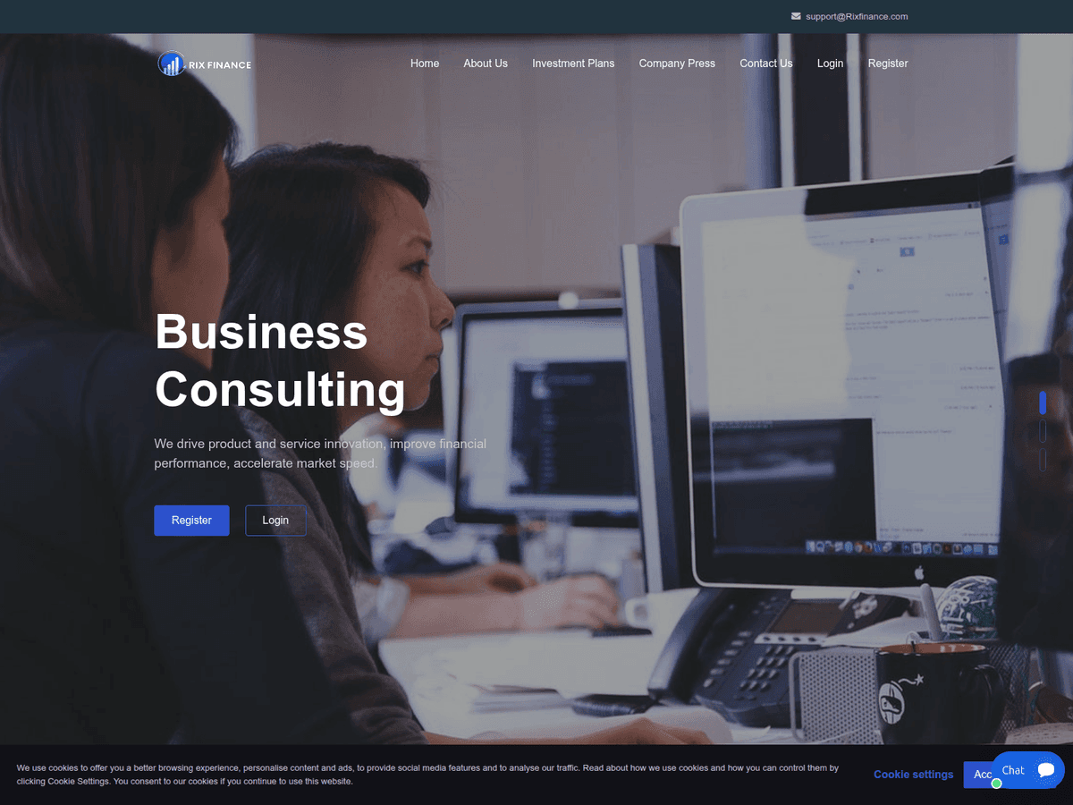 Screenshot der Webseite Rixfinance (rixfinance.com)