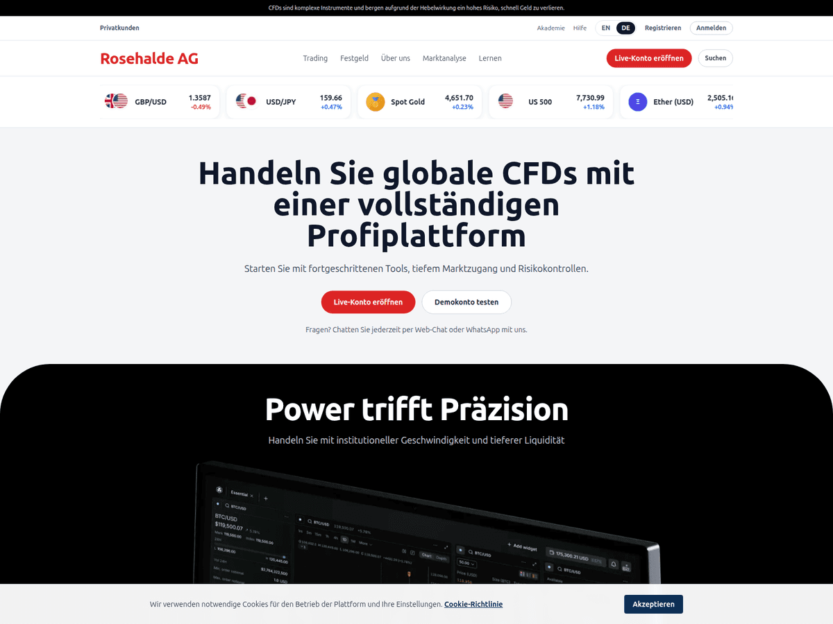 Screenshot von Rosehalde Ag