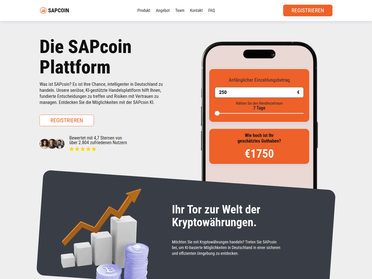 Screenshot von Sapcoinai