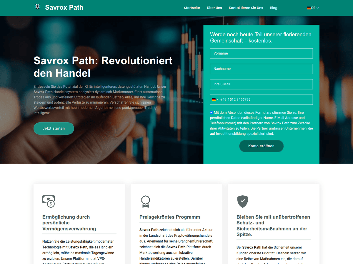 Screenshot der Webseite Savroxpath (savroxpath.org)