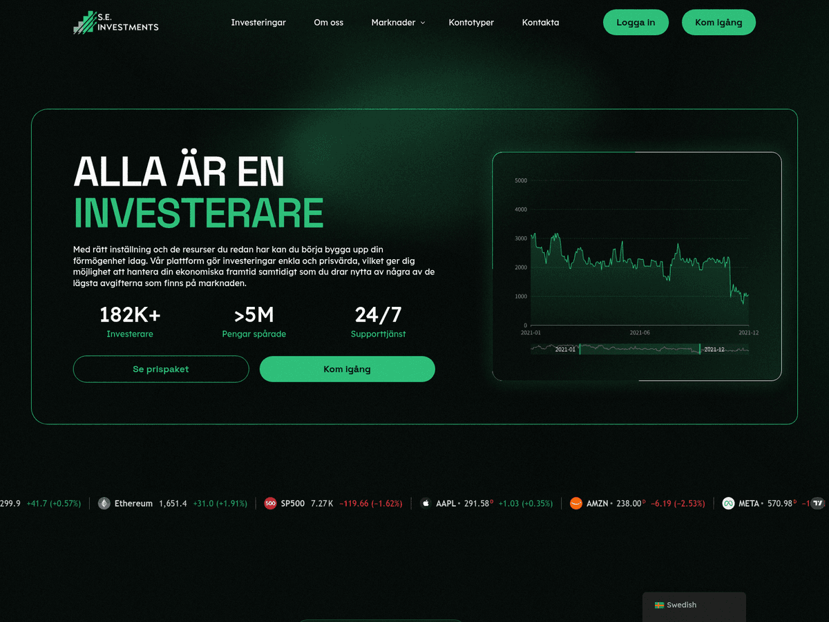 Screenshot der Webseite Seinvest (seinvest.org)