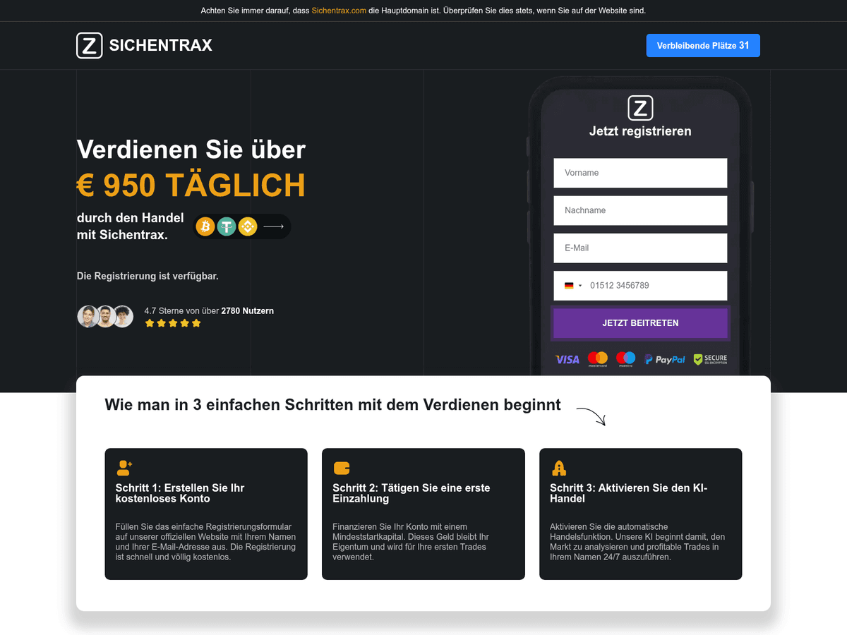 Screenshot von Sichentrax