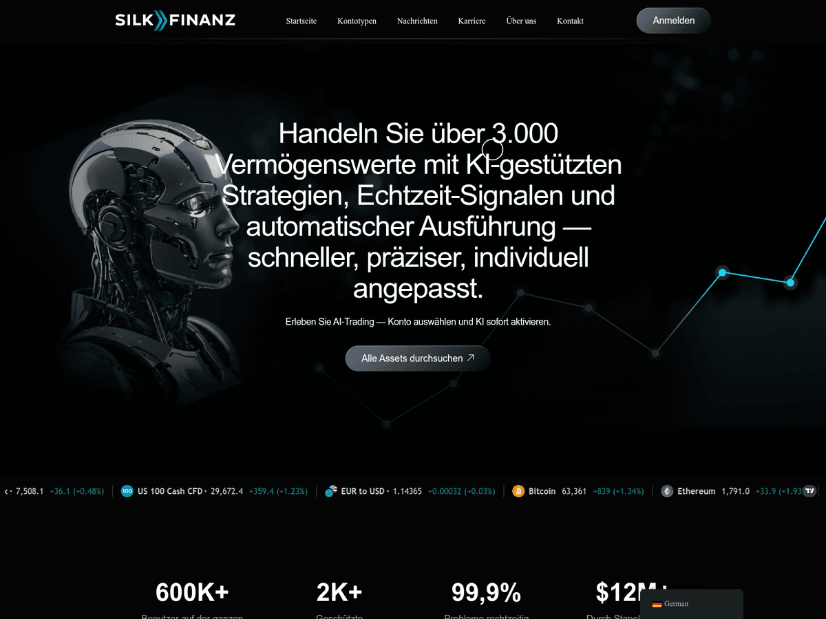 Screenshot der Webseite Silkfinanz (silkfinanz.pro)