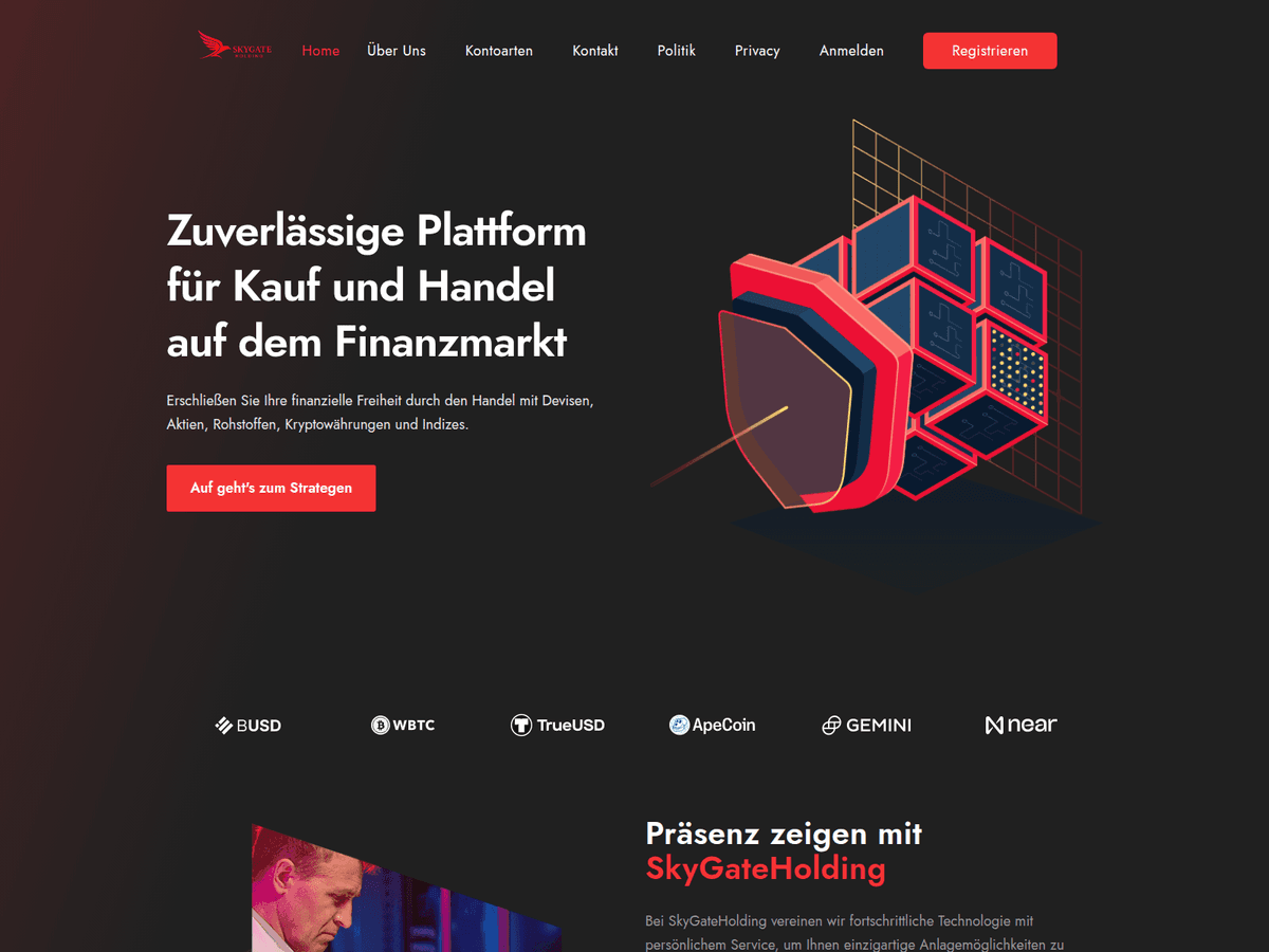 Screenshot von Skygateholding