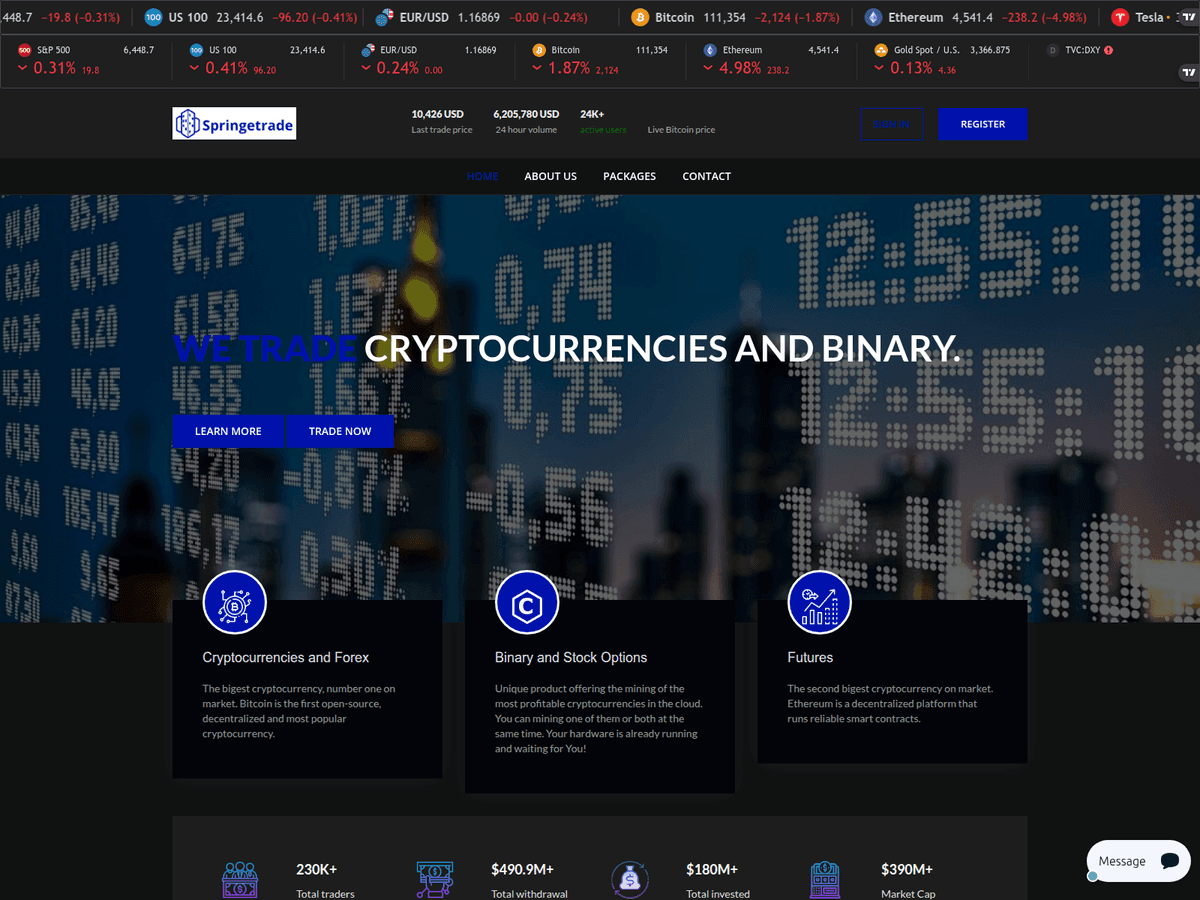 Screenshot von Springetrade
