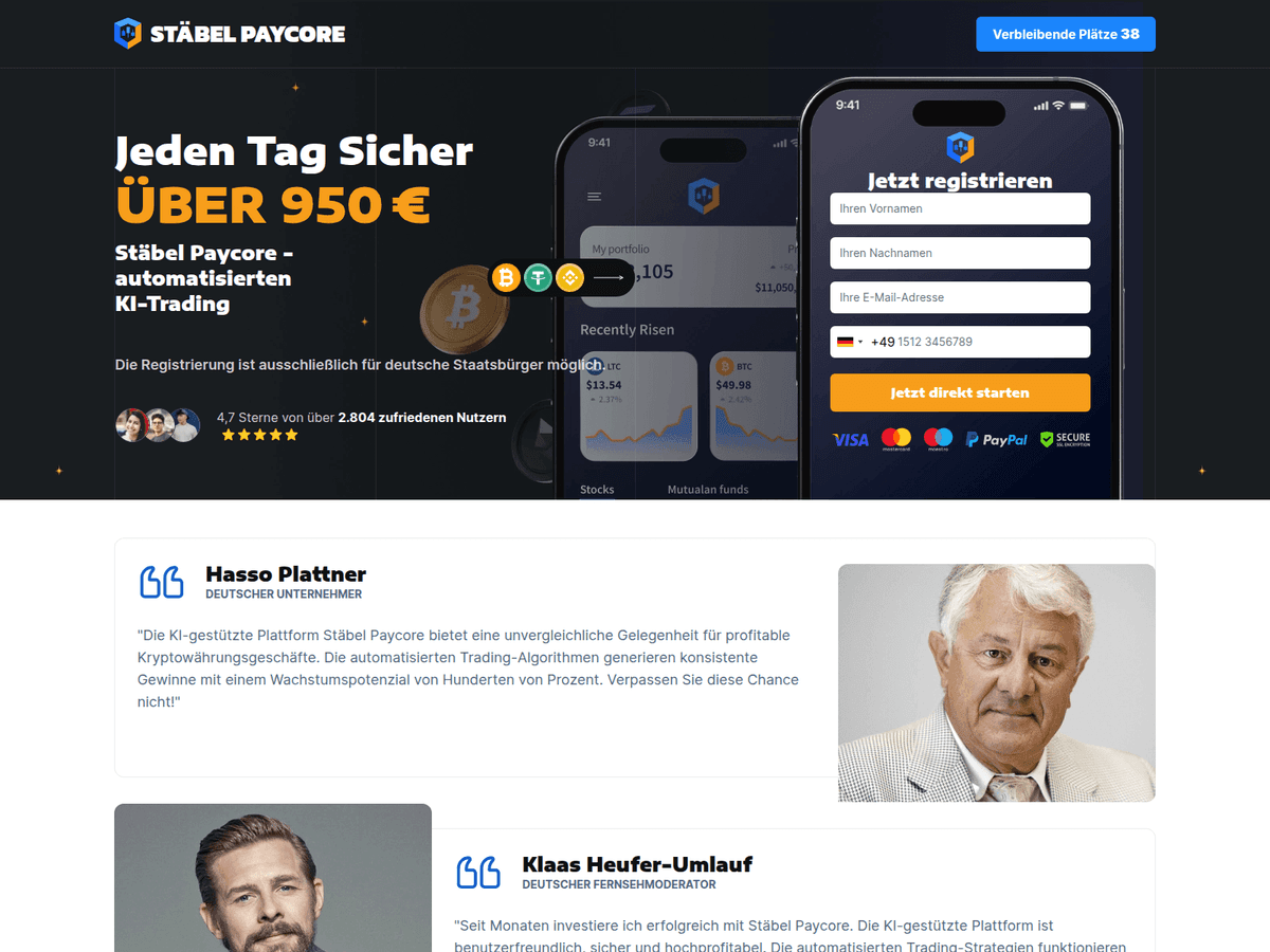 Screenshot von Stabelpaycore