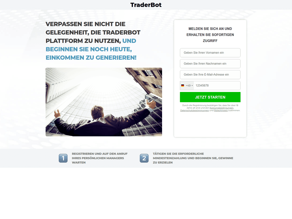 Screenshot der Webseite Startrade (startrade.co)