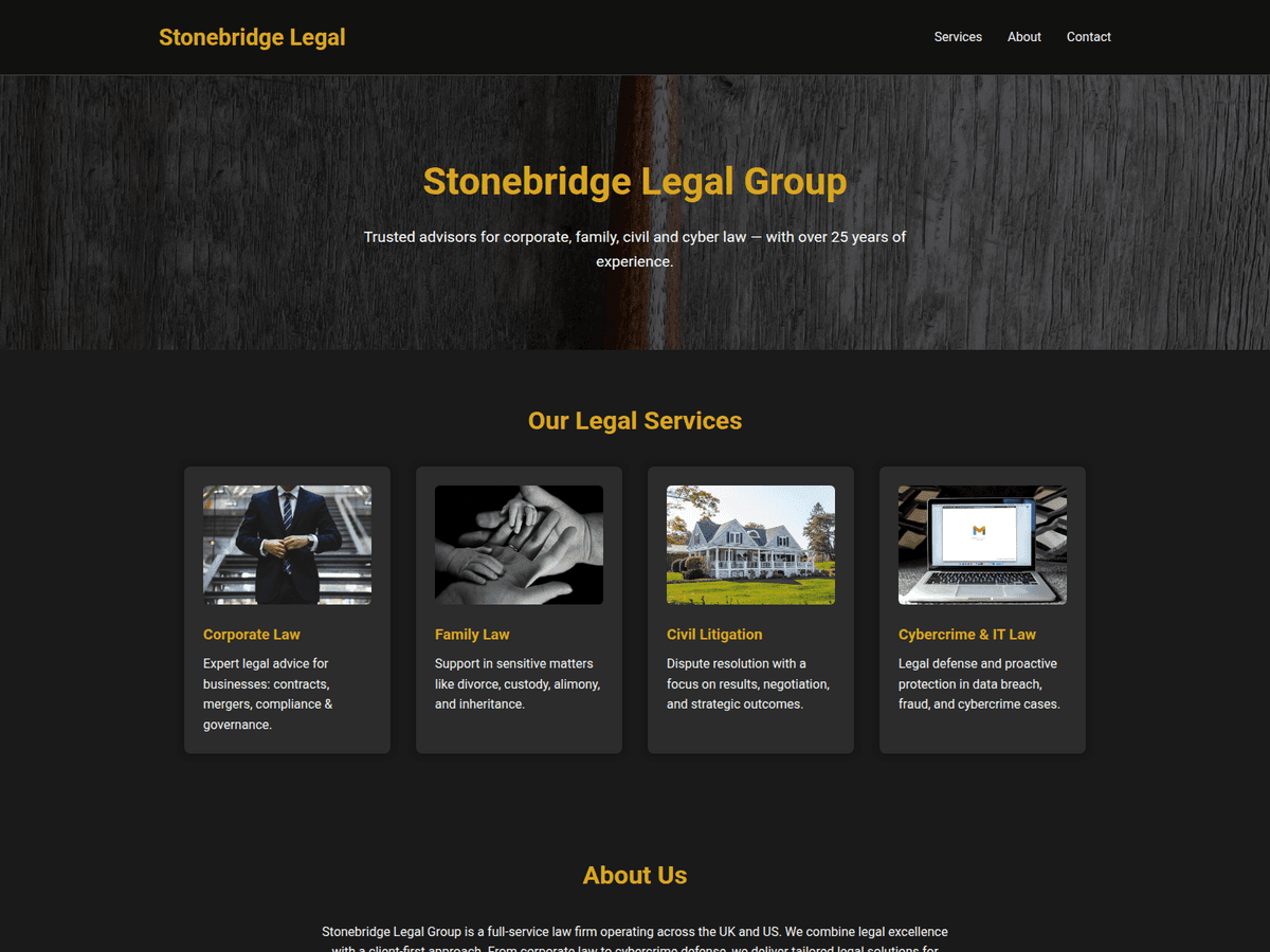 Screenshot von Stonebridge Legal